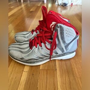 Mens Adidas D Rose Red Grey Mid Boots